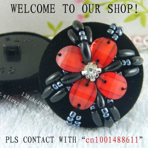 Plastron The entire manual assembly black button 32MM Decorative coat dress Free shipping