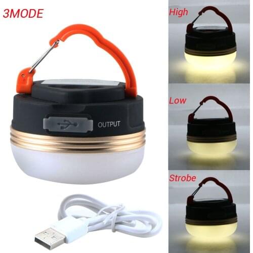 Mini Portable Camping Lights 3W LED Camping Lantern Waterproof Tents lamp Outdoor Hiking Night Hanging lamp USB Rechargeable