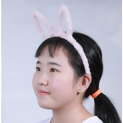 Kids Cute Headbands Children Headwear Photo Props Cute All-matched Cartoon Rabbit Ear Plush Hairband Hair Stylish Accessories