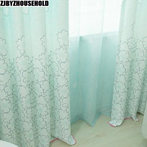 Simple Modern Curtains for Living Room Princess Girl Kids High Shade Cute Cartoon Tulle Window Curtains for Dining Room Bedroom