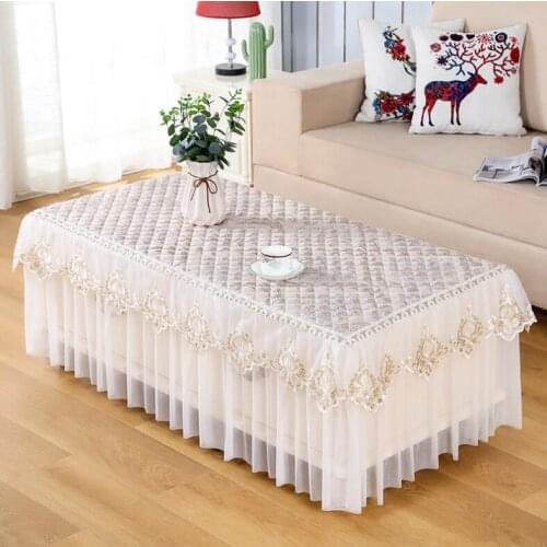 Rectangle Lace Tablecloth Dining Table Teapoy Cover Cloth Home Hotel Textile For Table Skirt Party Tablecloth Home Textile