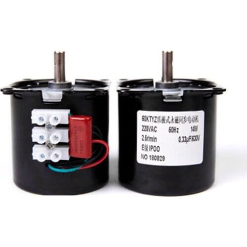 220V AC 14W Gear Motor 60KTYZ Permanent Magnetic Synchronism Motor 2.5RPM 5RPM 10RPM 15RPM 20RPM 30RPM 40RPM 50RPM 60RPM
