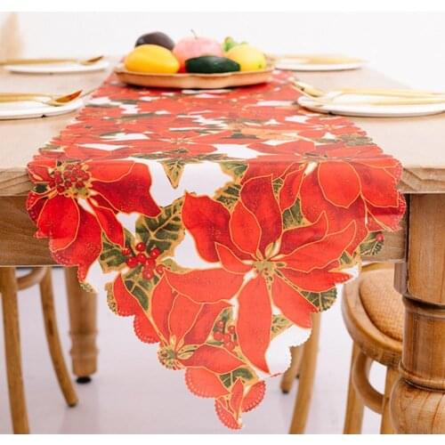 Heat Resistance Comfortable Soft Christmas Decorative Table Cover for Canteen