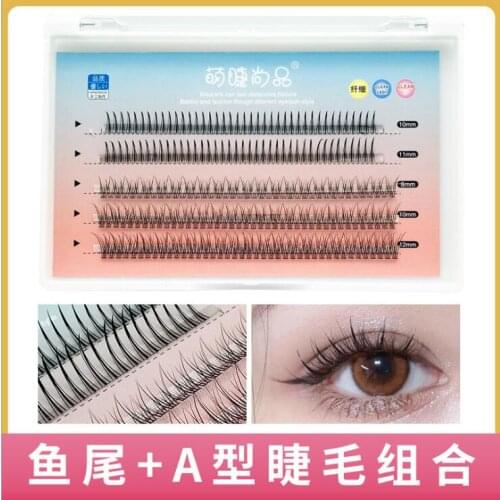 Fishtail mixed Russian Volume Eyelashes Extension Short Stem Pre made Fans natural curl Mink Lash Eyelash Individual Extensions