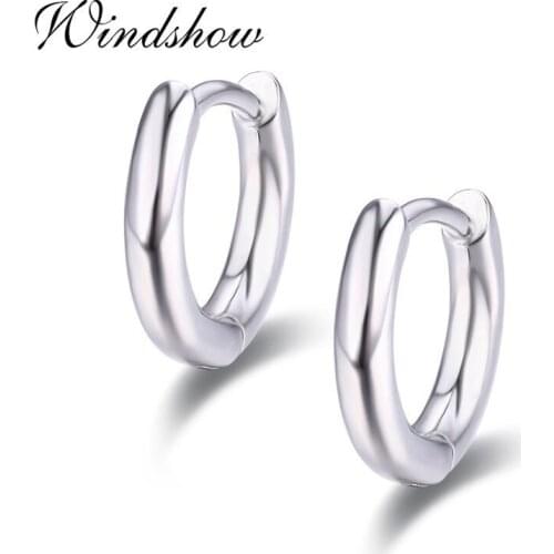 Cute 925 Sterling Silver Small Loop Huggie Hoop Earrings For Women Jewelry Kids Baby Toddler Girls Cylinder Circles Arose Aretes