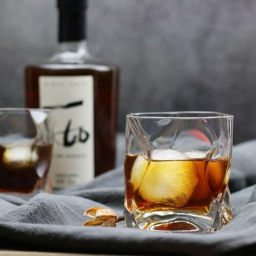 Irregular Shape Scotch Whiskey Glass Crystal Wine Glasses Fold Liquor Whisky Drinking Mug Safe Glassware Brandy Tumbler Beer Cup