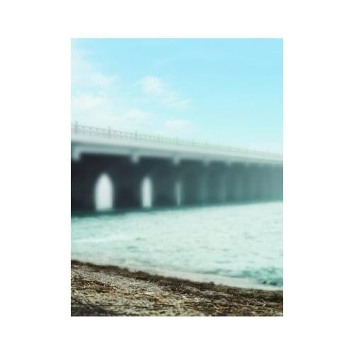 TR 5x7ft Wedding Photo Backdrop Blue Sky Sea Water Bokeh Bridge Backgrounds Custom Studio Children Backdrop Vinyl Cloth Props