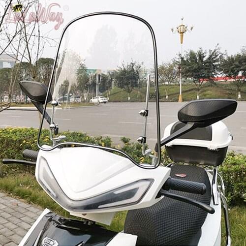 Universal Motorcycle Windshield Windscreen，Electric motorcycle& Motorbike&Bike Tall Clear Replacement Windshield Adjustable