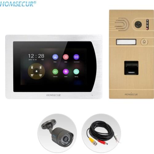 HOMSECUR 4 Wire Video Door Entry Security Intercom with Waterproof CCTV Camera BC061HD-G+BM717HD-S