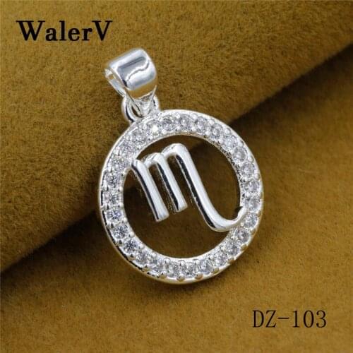 WALERV Stamps Color Pendant Womens Fashion Jewelry Constellation Capricorn Shape Zircon Pendant for Women Girl Gifts
