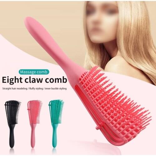 Green/Pink Hair Brush Scalp Massage Comb Women Detangle Hairbrush Comb Hairdressing Salon Styling Health Care Reduce Fatigue