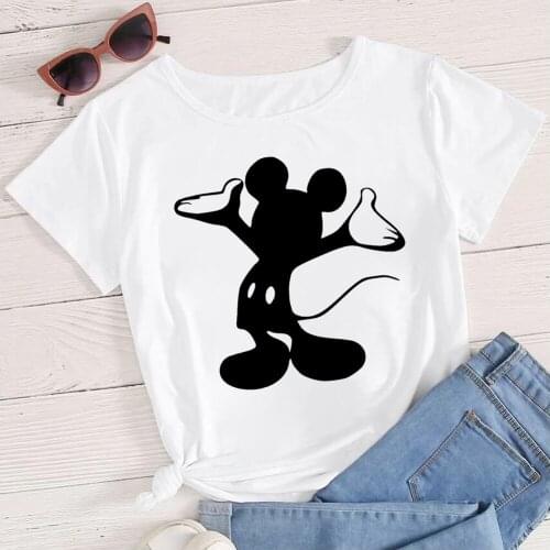 T-Shirt Womens Mickey Mouse Print Grunge Aesthetic T Shirt Fashion Streetwear Graphic Unisex Tee Dropship