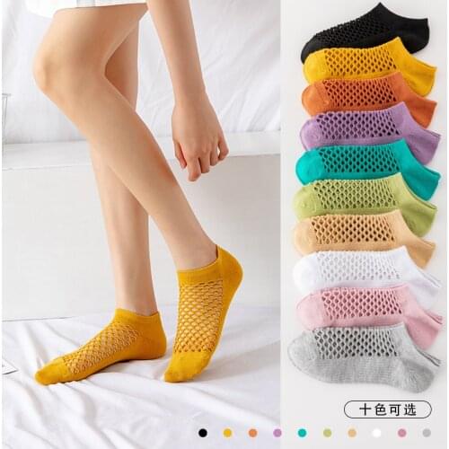 Womens Socks Summer Novelties Mesh Anti-slip Invisible Short Socks Colorful No Show Fashion Cool Lot High Trend Socks For Girls