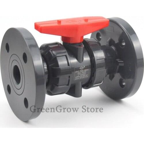1pc 1/2"~4"(DN15~DN100) UPVC Flange Ball Valve Industrial Water Treatment PVC Pipe Valve Garden Water Pipe Connector Union Joint