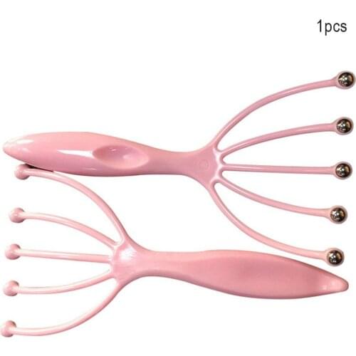 1Pcs Pink/Blue Five-Jaw Ball Massager Plastic Scalp Massage Claw+Octopus Head Massager Scalp Scratcher Massage Claw For Head