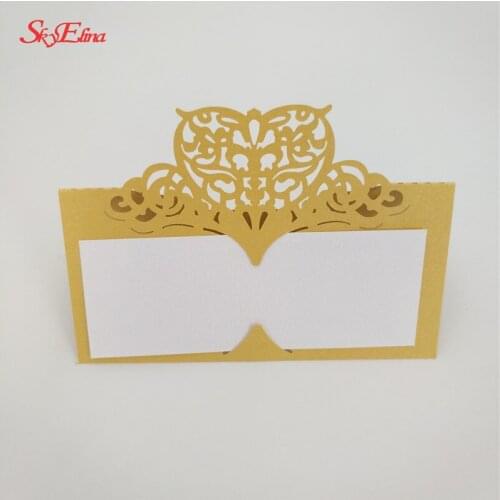 10pcs Laser Cut Seat card Table Number Name Card Wedding Invitations Place Cards Wedding Birthday Party Decoration cards white6Z