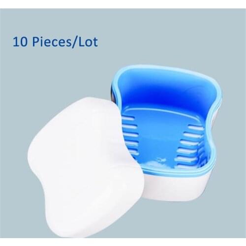 10 Pieces/Lot Denture Clean Box Case Teeth Storage Box Container Split Type Network Storage Box Full Mouth Denture Box