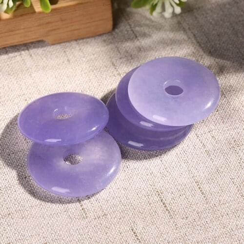 2Pcs 30*6mm Flat Round Smooth Jades Donut Shaped Pendant Beads Handmade For Necklace Bracelets DIY Jewelry Components Makings