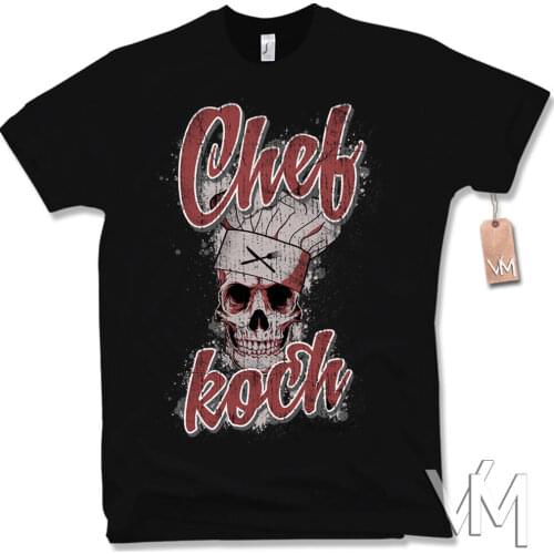 2019 Fashion Chef Cook Skull T-Shirt - Chef Skull Barbecue Cook Cooking Pro Old School Tee shirt