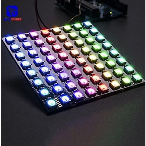 Diymore WS2812 64 Bit 5050 RGB LED Module CJMCU-64 8*8 LED Matrix Module 4Pin LED/6Pin LED Built-in Driving Lights for Arduino