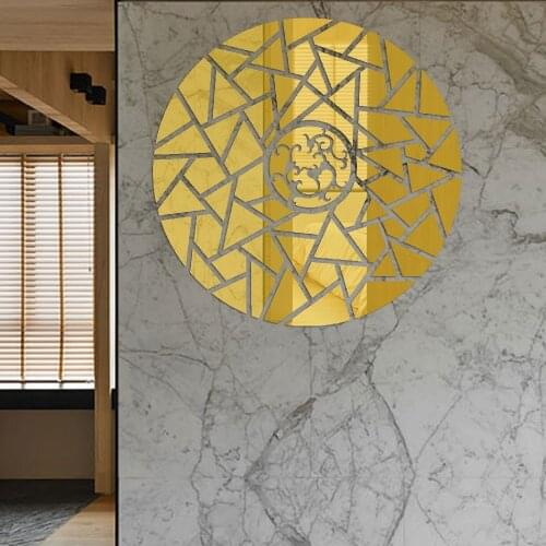 Splicing Circle Acrylic Mirror Wall Stickers Bedroom Living Room Decor Home Decoration Accessories