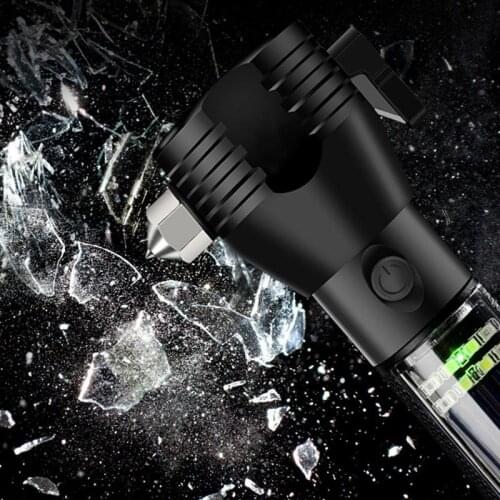 Car Safety Hammer Flashlight Emergency Escape Tool Car Self-Help Escape Hammer Fire Emergency Window Breaker Knocking Glass Arti