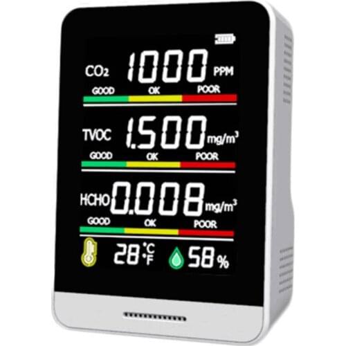 CO2 Detector TVOC HCHO Temperature Humidity Detecting Tool Intelligent Home Life Desktop Outdoor Air Quality Monitor