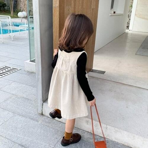 Autumn and winter childrens dress girl skirt thick wick velvet baby dress autumn winter baby carrying skirt vest