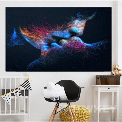 Diy 5d diamond painting Abstract Blue Color Kiss picture diamond mosaic full square round diamond Embroidery,wedding gift