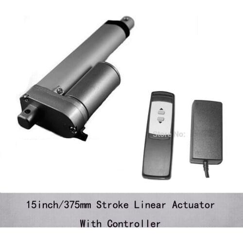 Electric linear actuator 24v with 15inch/375mm stroke, 1000N/100kgs load recliner chair linear actuator with controller