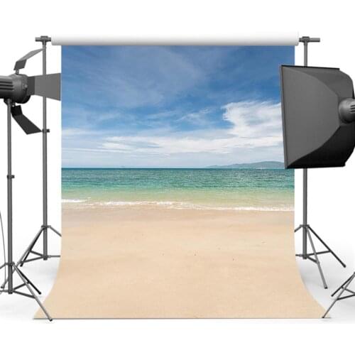 Mehofoto Blue Sky Backdrop Sea Wave Summer Holiday Photography Background Sandy Beach Props S-3149
