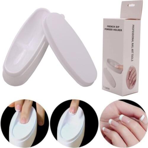 French Nail Dipping Powder Holder Mess-Free Nail Glitter Rhinestones Recycling Box Nail Art Mold Tray Jars Manicure Tools