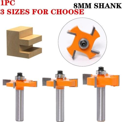 1Pc 8mm Shank T Slot Milling Cutters With Top Bearing Woodworking Router Bits Cutters For Wood Rabbeting Bit Wholesale Price