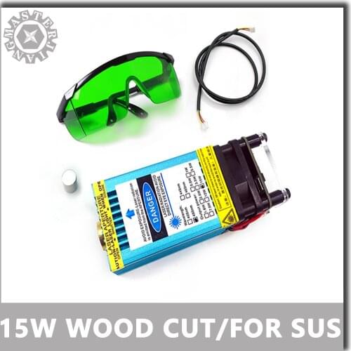 3P-2P+2P/3P-3P Carving Engraving Machine Engraver 15W Fixed-Focus Blue-Violet Laser Module Engrave on stainless steel 15000mw