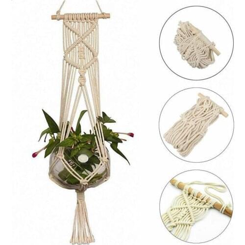 Cotton Rope Garden Plant Hanger Tassel Lace Wall Hanging Flower Pot Bracket Decoration