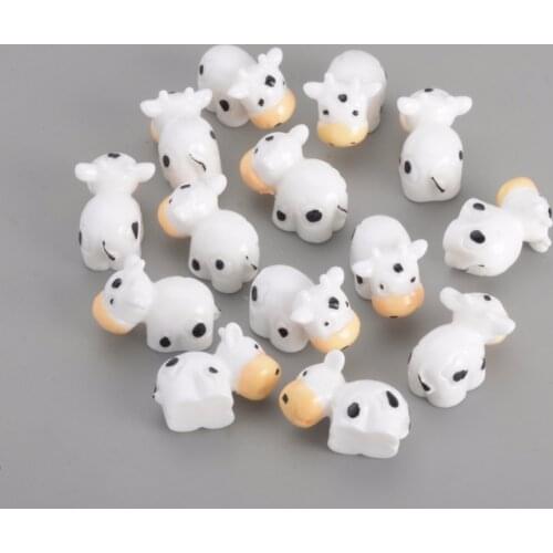 200 pcs Resin Cabochons Cow Jewelry Findings for DIY, FloralWhite, 19x12x9mm