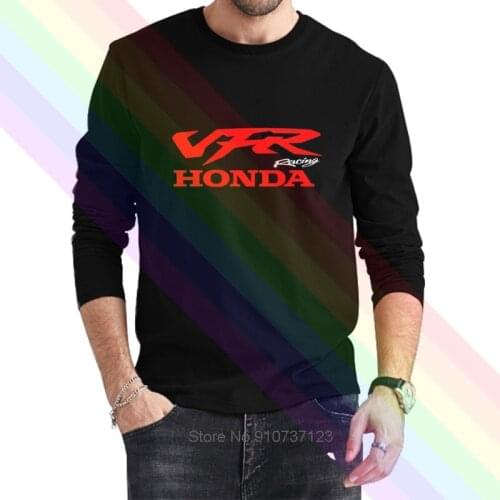 Honda VFR Racing Logo Classic Black T-Shirt 2021 Newest Summer Mens Long Sleeve Popular Tees Shirt Tops Novel Unisex