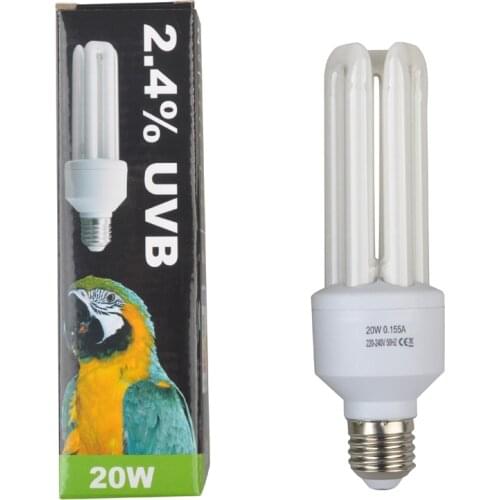 Compact Bird Lamp Lighting Bulb, 2.4% UVB, 20W,E27,220V-240V,Screw Thread