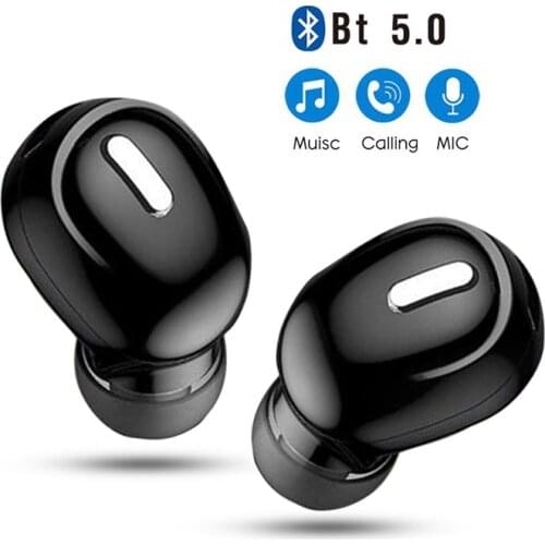 Single Mini Wireless Bluetooth 5.0 Earphone in Ear Sport with Mic Handsfree Headset Earbuds For All Phone For Samsung Huawei