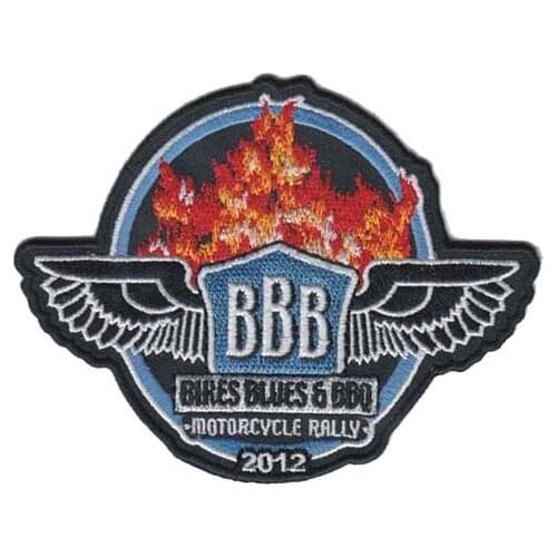 Motorcycle Rally Embroidery Patches Made of Twill with Heat Cut Border and PVC Backing Customized MOQ50pcs free shipping