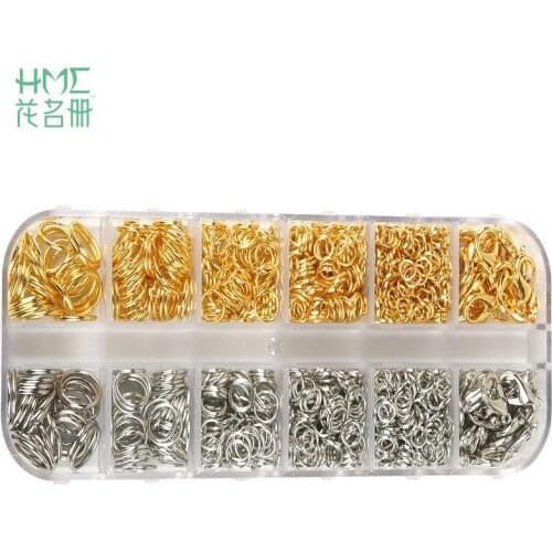 2018 Hot Sale 12 Pieces 1200 Small Pieces Each Box Metal Jewelry Crafts DIY Jewelry Findings Beads Kit for Jewelry Making