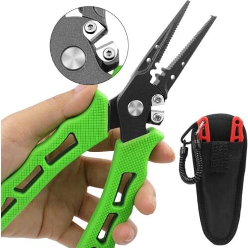 New Stainless Steel Fishing Pliers Tungsten Carbide Braid Cutters Crimper Hook Remover Saltwater Resistant Fishing Tackle Tools