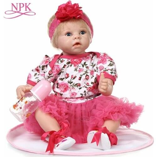 NPK 22" reborn Baby Doll Princess Girl Dolls soft body Silicone Babies Girls Lifelike real born dolls bebe real reborn bonecas