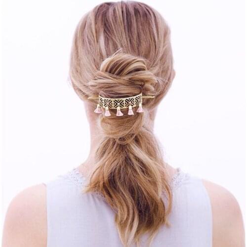 Original Gold Tassels Hair Bun Cage Boho Style Stylish Hollow Bun Holder Hair Stick Hair Accessory 2019 Hair Jewelry bijoux