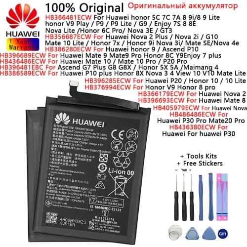 Huawei Original Battery For Huawei Honor 5A 8X 8 9 9i P9 Lite 8 pro Mate 8 9 10 20/P30 Pro P20 Ascend P10 Replacement Batteries
