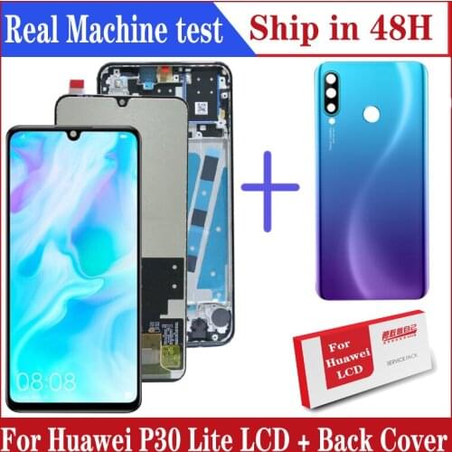 Original Display Replacement for Huawei P30 Lite Nova 4e LCD Touch Screen Digitizer Assembly MAR-LX1 LX2 AL01 with back cover