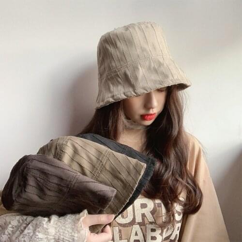 Spring and Summer Hat Ladies Striped Fisherman Hat Wild Sunshade Hat Male Outdoor Bucket Hat