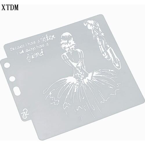 Ballerina plastic mold shield DIY cake scrapbook stencils hollow Embellishments printing lace ruler Valentines Day