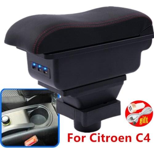 For Citroen C4 armrest box central Store content box Citroen armrest box products interior decoration Storage Center Console