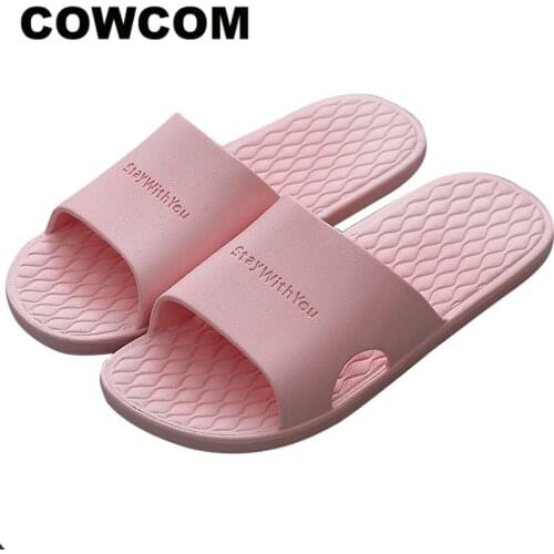 COWCOM Thin-soled Slippers Women Summer Couples Bathroom Shower Anti-slip Mens Sandals and Slippers Wholesale GYB-LT-2039